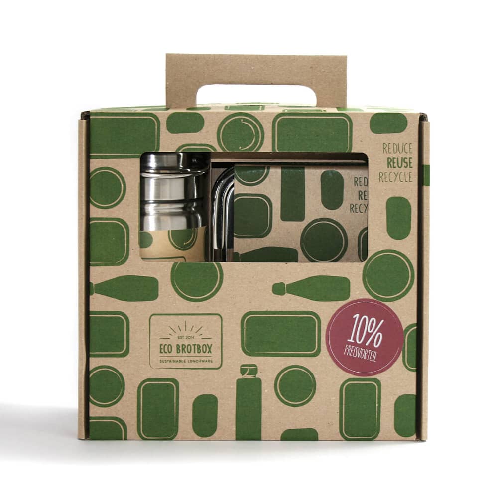 Eco Brotbox Broodtrommel met Drinkfles Startset verpakking