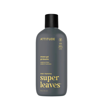 ATTITUDE Men Shower Gel Amber & Citrus – natuurlijke vegan douchegel voor mannen
