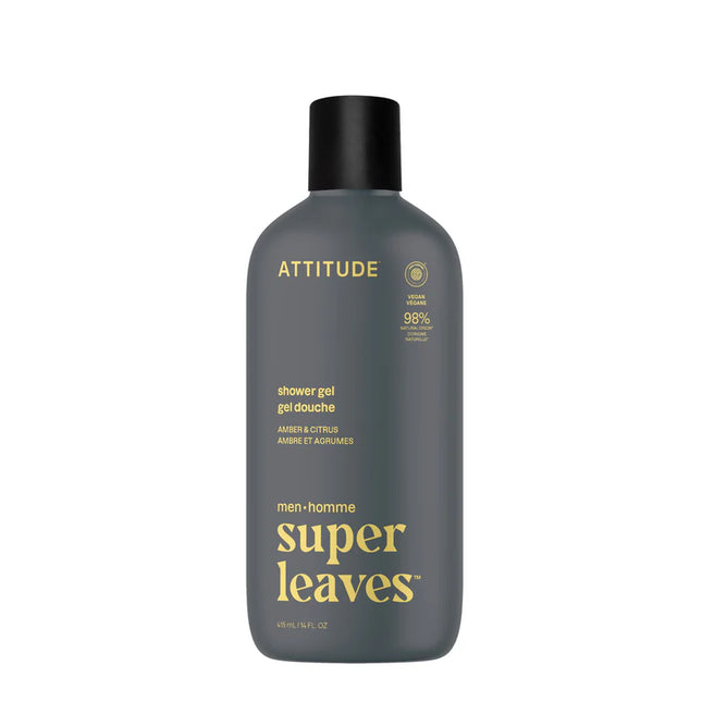 ATTITUDE Men Shower Gel Amber & Citrus – natuurlijke vegan douchegel voor mannen