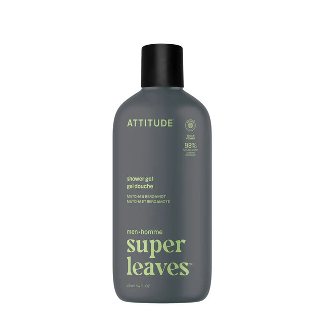 ATTITUDE Men Shower Gel Matcha & Bergamot – natuurlijke vegan douchegel voor mannen