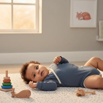 Lässig Romper Lange Mouw – Bleu – Biologisch Katoen GOTS