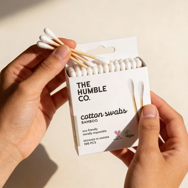  Detailfoto van bamboe stokjes met BPA‑vrij katoen