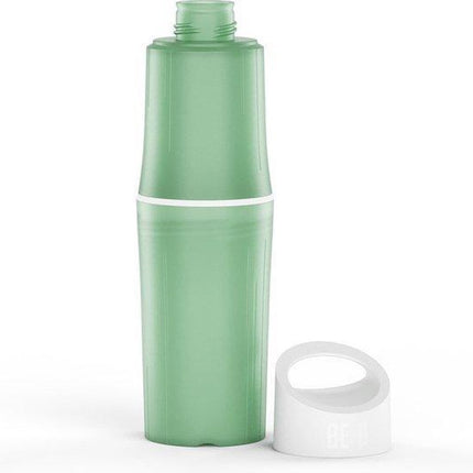 Groene BE O Bottle van suikerriet met afgenomen deksel – duurzame, BPA-vrije waterfles van 500 ml met modulair ontwerp