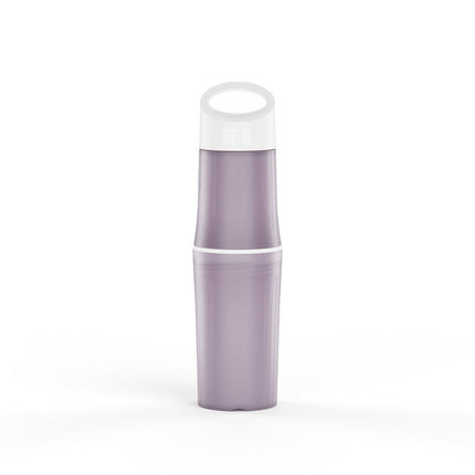 Paarse BE O Bottle van suikerriet met afgenomen deksel – duurzame, BPA-vrije waterfles van 500 ml met modulair ontwerp