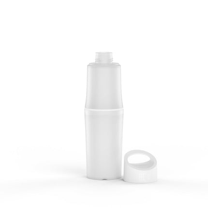 Witte BE O Bottle van suikerriet met afgenomen deksel – duurzame, BPA-vrije waterfles van 500 ml met modulair ontwerp