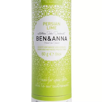 Ben & Anna papertube deodorant Persian Lime – 60 gr – frisse unisex deo zonder plastic