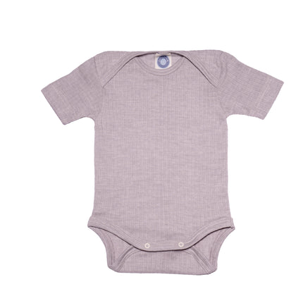 Cosilana romper korte mouw in uni grijze uitvoering – ademend en comfortabel voor baby’s