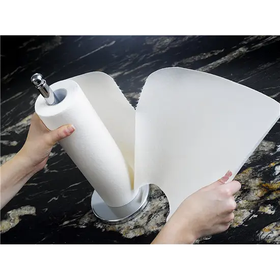 EcoEgg bamboedoekje in gebruik op aanrecht – geschikt voor schoonmaken en drogen