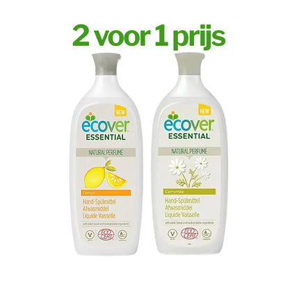 Ecover Essential bundel 500ml Kalkreiniger Citroen + Ruitenreiniger Munt, 1+1 gratis, duurzaam schoonmaken
