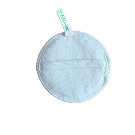 Achterkant van de Elicious loofah gezichtspad met handband