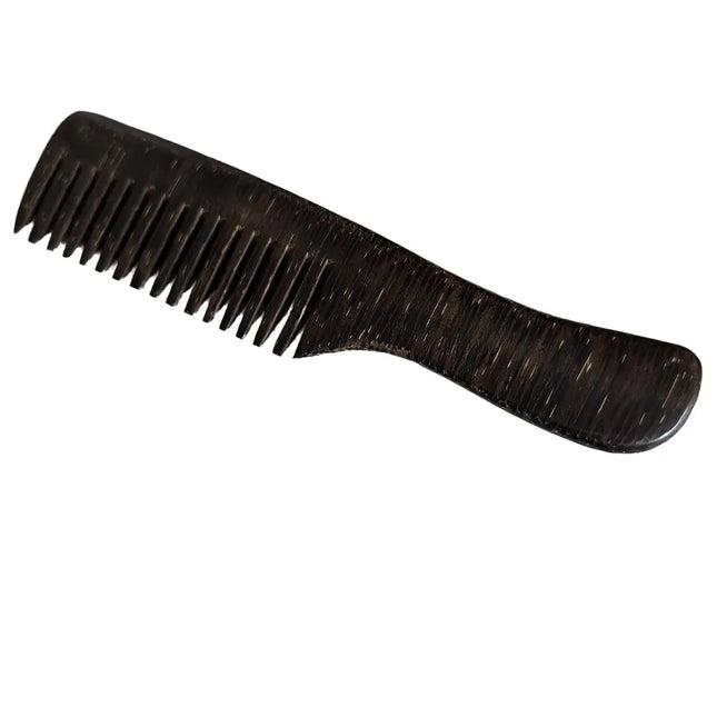 Kithul houten kam van 19 cm met natuurlijke houtnerf, handgemaakt en plasticvrij.