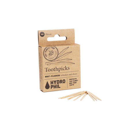 Verpakking Hydrophil bamboe tandenstokers mint fluoride 150 stuks