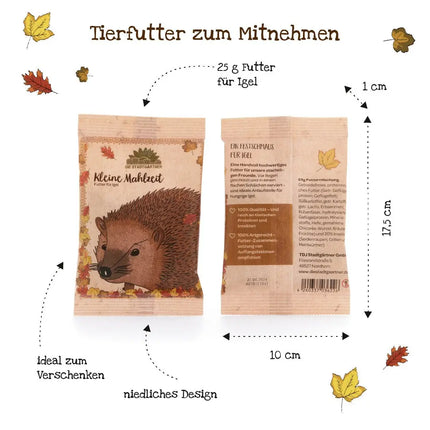 Kleine maaltijd voor egels als cadeau voor een tuinliefhebber