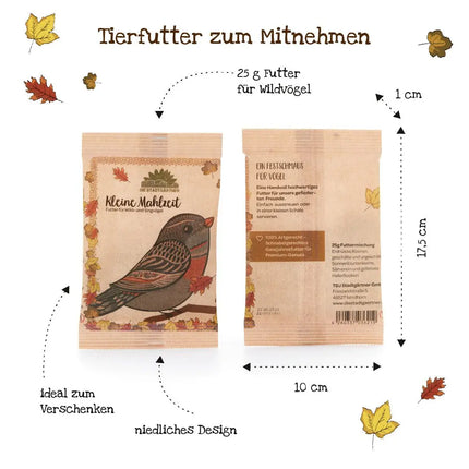 Kleine maaltijd voor vogels als cadeau voor een tuinliefhebber