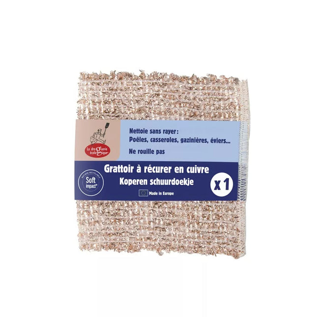 Koperen schuurdoekje van La Droguerie Écologique voor krasvrij reinigen
