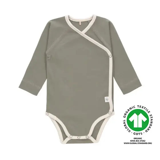 Lässig overslag romper olijfgroen met drukknopen