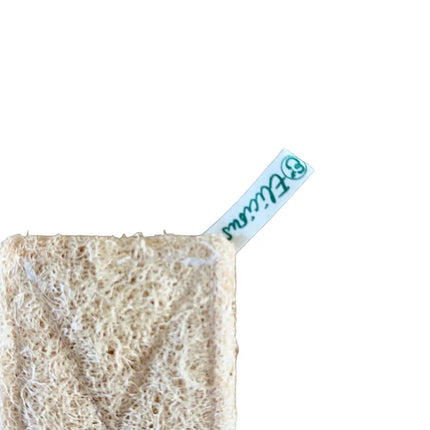 Detail van de ophanglus aan de loofah afwaspad