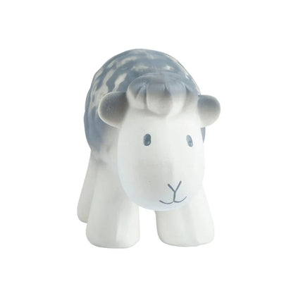Zacht biologisch natuurrubber bijtspeeltje in de vorm van een schaap, vooraanzicht.