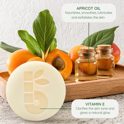 Abrikoos scheerbar met natuurlijke ingrediënten zoals abrikozen en plantaardige olie