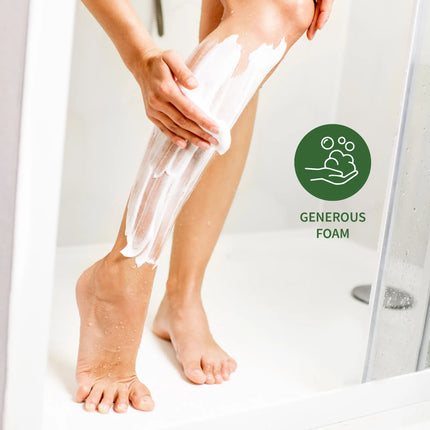 Informatieve afbeelding van de Bambaw scheerbar abrikoos met afmetingen en productdetails