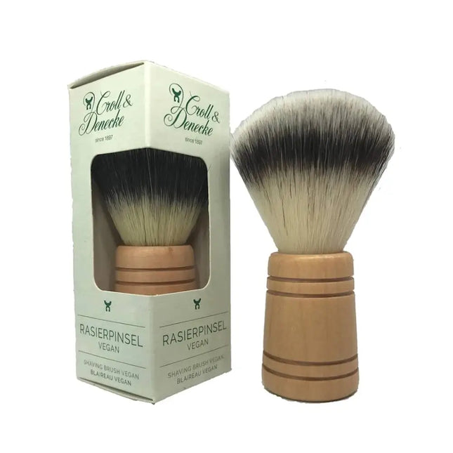 Vegan scheerkwast van Croll & Denecke – synthetische haren en FSC-gecertificeerd houten handvat