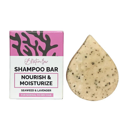 Shampoo Bar Voedt & Herstel van Nature Bar naast de verpakking