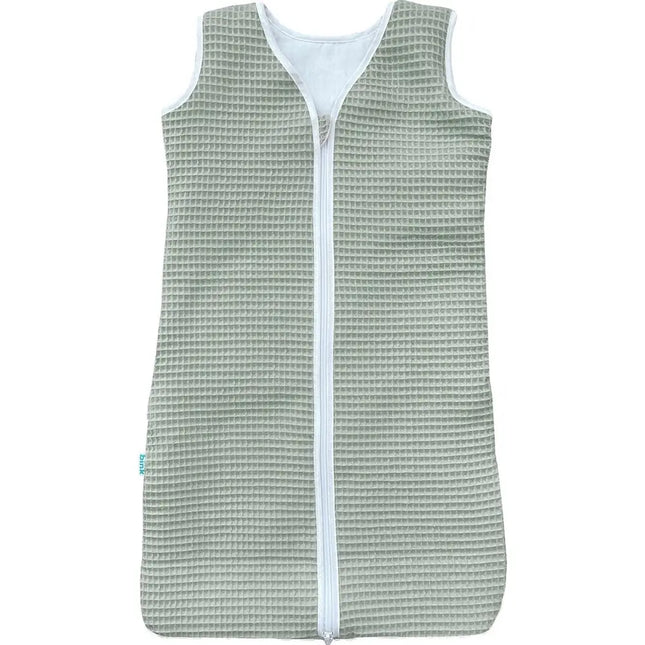 BINK Bedding Zomerslaapzak Pique Olijfgroen|  Pique Dusty  70 cm – Wafelkatoen & YKK-rits