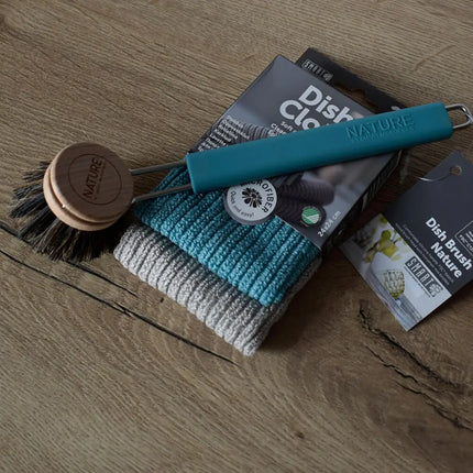 Afwas in stijl – Smart Nature Bundel Bordeaux met FSC-borstel & microvezel