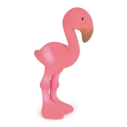 Flamingo natuurrubber bijt en knijp speeltje - Tikiri