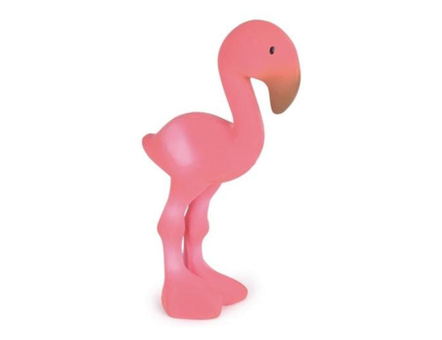 Flamingo natuurrubber bijt en knijp speeltje - Tikiri
