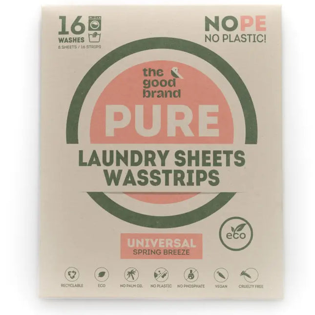 Wasstrips Spring Breeze – 16 wasbeurten | The Good Brand – Compact & plasticvrij