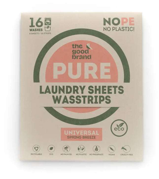 Wasstrips Spring Breeze – 16 wasbeurten | The Good Brand – Compact & plasticvrij
