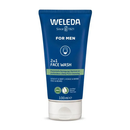 Weleda Men 2in1 reinigingsgel voor gezicht en baard 100 ml