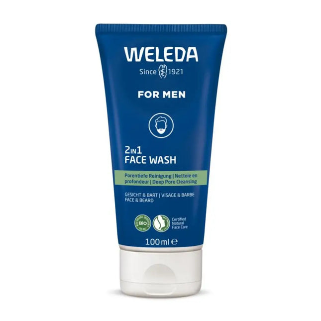 Weleda Men 2in1 reinigingsgel voor gezicht en baard 100 ml