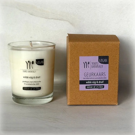 Yours Naturally geurkaars Wilde Vijg & Druif in gerecycled glas