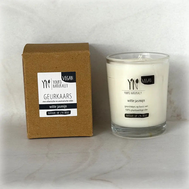 Yours Naturally – Votief Geurkaars Witte Jasmijn (9cl, massagekaars)