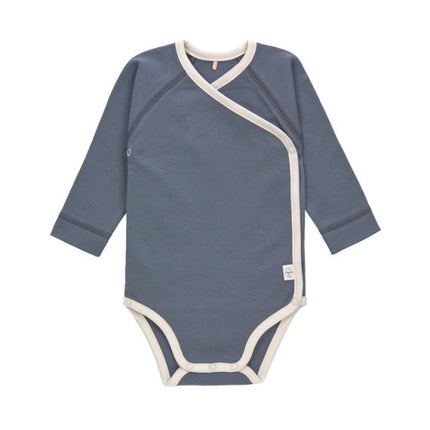 Lässig Romper Set 2‑delig – Biologisch Katoen – Blauw/Olijf – Lange Mouw