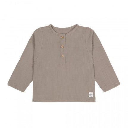 Lässig Muslin T-shirt Lange Mouwen Taupe