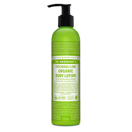 Dr. Bronner’s Bodylotion Patchouli Lime – exotisch frisse biologische verzorging – 240 ml