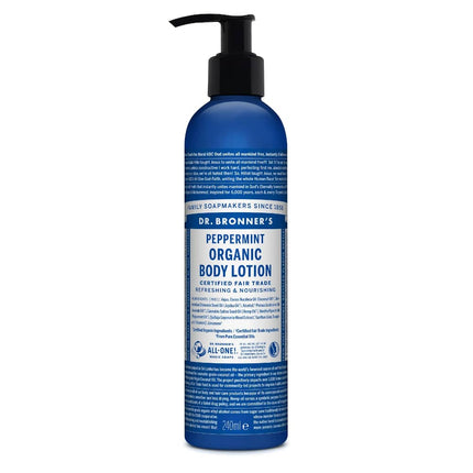 Dr. Bronner’s Bodylotion Pepermunt – biologische verzorging en verkoelende frisheid – 240 ml