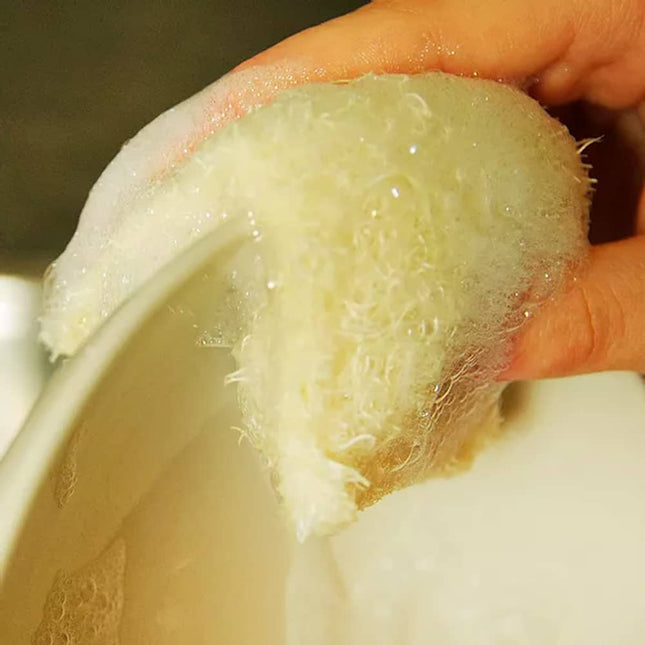 Eco Schuurspons Luffa Geschenkset in gebruik