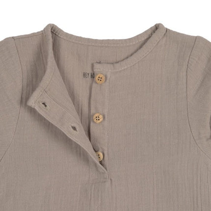 Lässig Muslin T-shirt Lange Mouwen Taupe