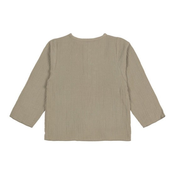 Lässig Muslin T-shirt Lange Mouwen Olive