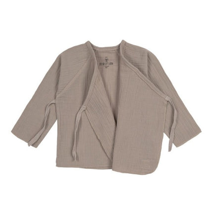 Lässig Muslin Overslag T-shirt Lange Mouwen - Taupe