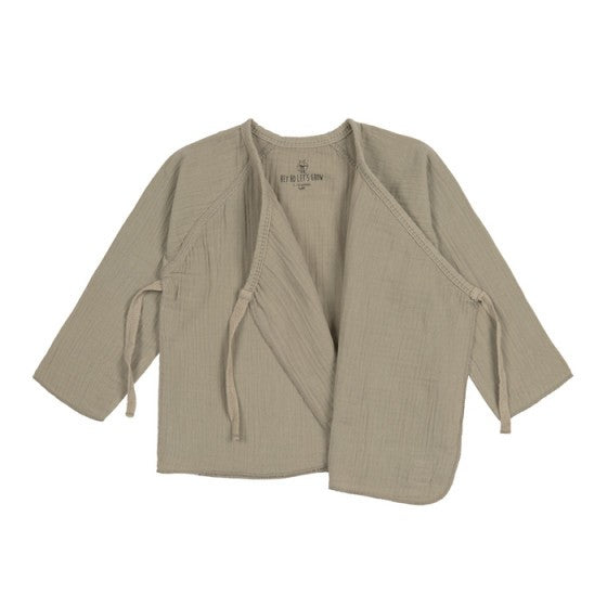 Lässig Muslin Overslag T-shirt Lange Mouwen - Olive
