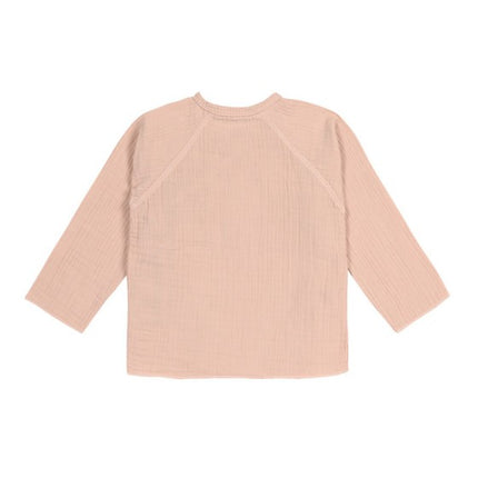 Lässig Muslin Overslag T-shirt Lange Mouwen - Powder Pink