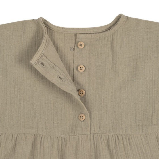 Lässig Muslin Jurk Olive