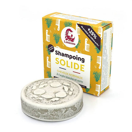 Lamazuna Shampoo Bar - Normaal haar - Witte en Groene Klei