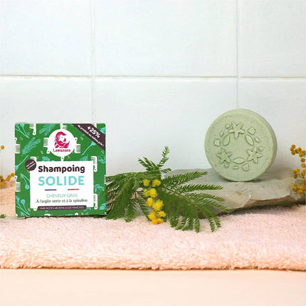 Lamazuna Shampoo Bar - Vet Haar - Groene Klei en Spirulina sfeer