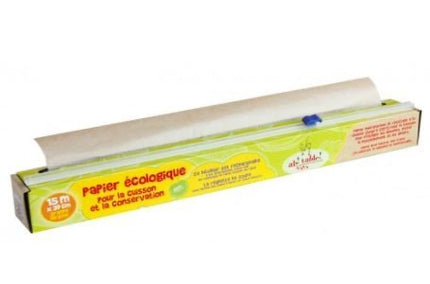 Rol composteerbaar bakpapier van Ah! Table! in dispencer met van 15 meter bakpapier, geschikt voor oven en koelkast